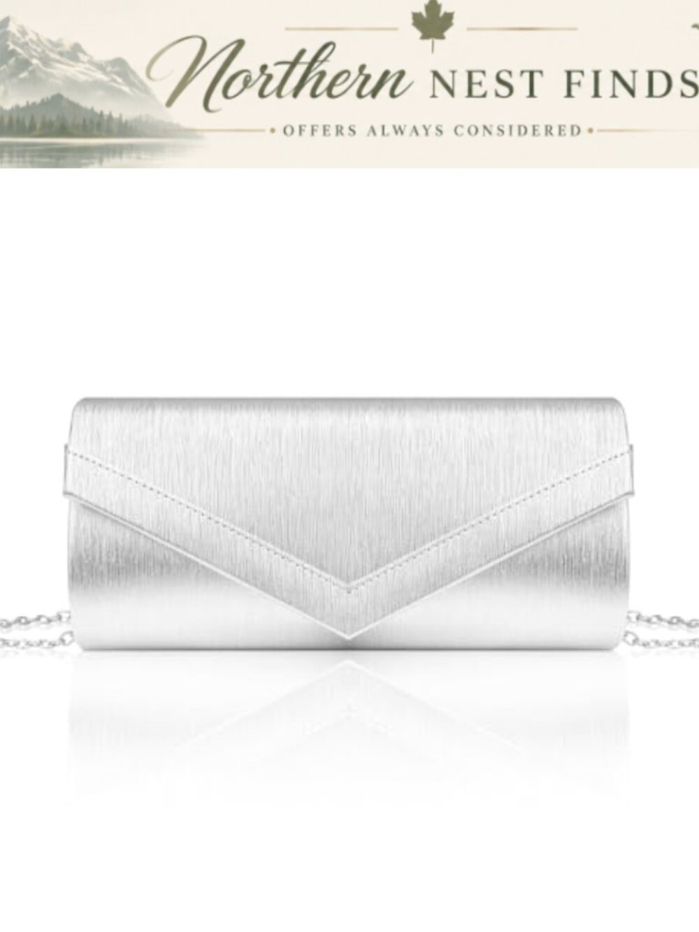 Women's PU Leather Envelope Clutch Purse with Detachable Chain for Evening